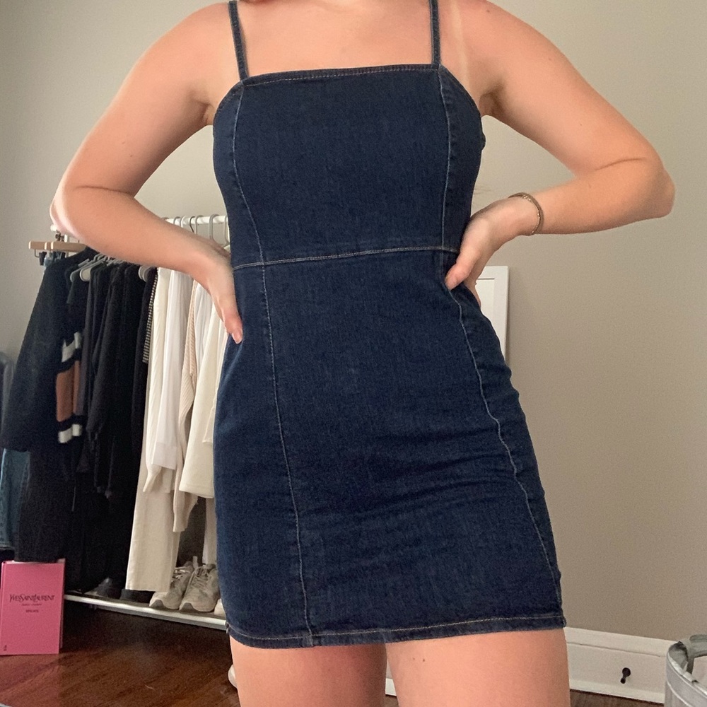 pull&bear denim mini dress